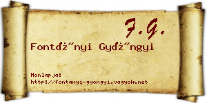 Fontányi Gyöngyi névjegykártya